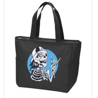 Skeleton Rock And Roll Cartoon Zip Tote Bag