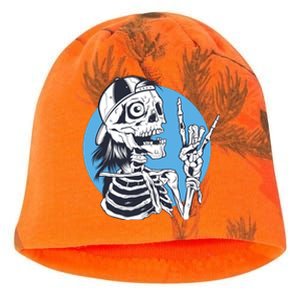 Skeleton Rock And Roll Cartoon Kati - Camo Knit Beanie