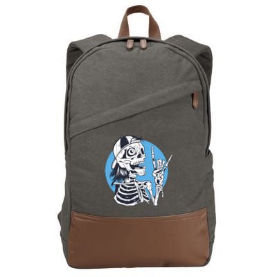 Skeleton Rock And Roll Cartoon Cotton Canvas Backpack