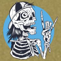 Skeleton Rock And Roll Cartoon Garment-Dyed Women's Muscle Tee
