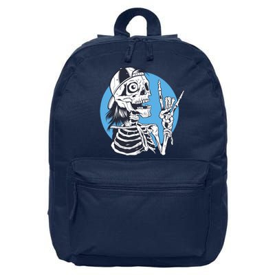 Skeleton Rock And Roll Cartoon 16 in Basic Backpack