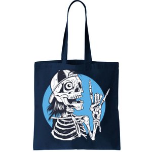 Skeleton Rock And Roll Cartoon Tote Bag