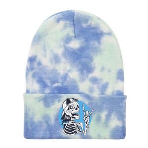 Skeleton Rock And Roll Cartoon Tie Dye 12in Knit Beanie