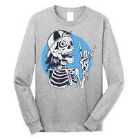 Skeleton Rock And Roll Cartoon Long Sleeve Shirt