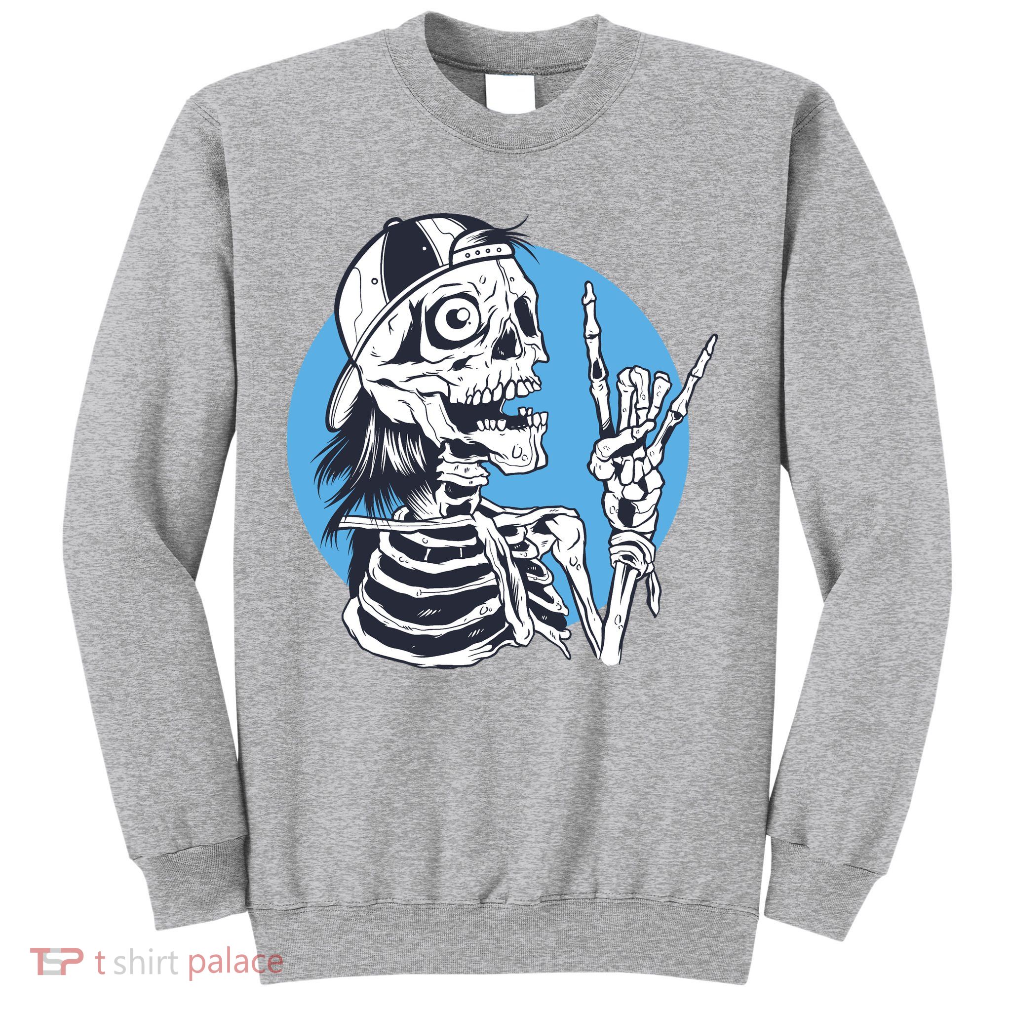 Skeleton Rock And Roll Cartoon Sweatshirt