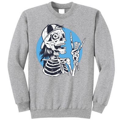 Skeleton Rock And Roll Cartoon Sweatshirt