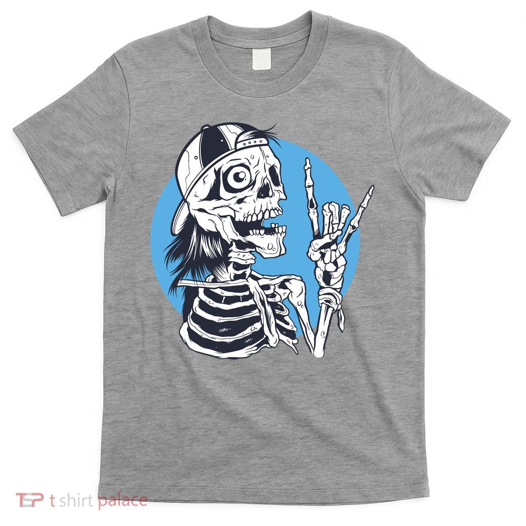 Skeleton Rock And Roll Cartoon T-Shirt