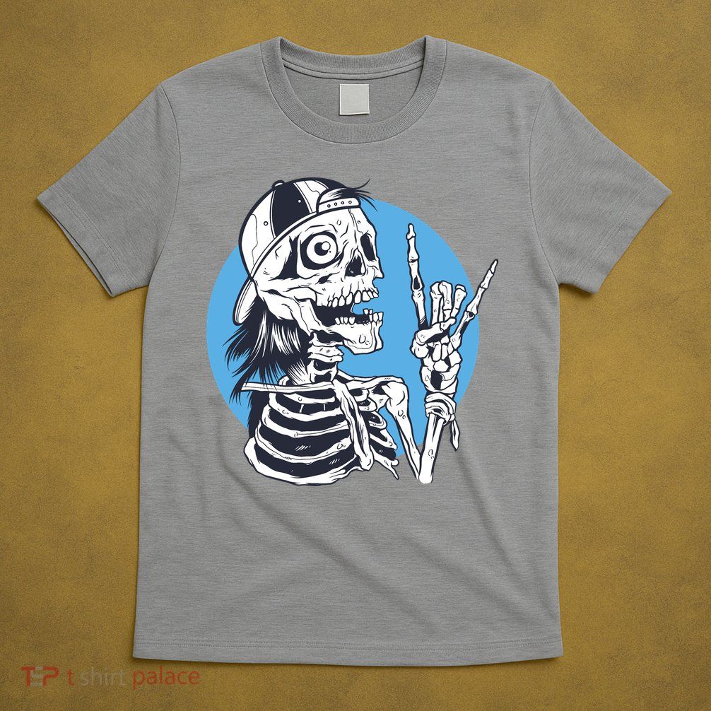 Skeleton Rock And Roll Cartoon T-Shirt
