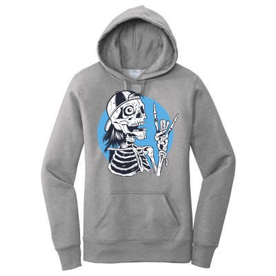 Skeleton Rock And Roll Cartoon Women's Pullover Hoodie