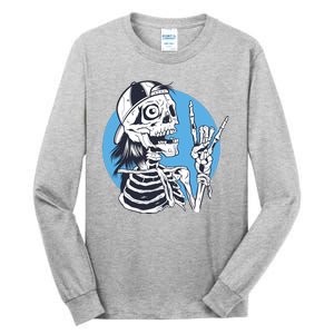 Skeleton Rock And Roll Cartoon Tall Long Sleeve T-Shirt