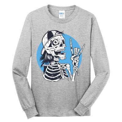 Skeleton Rock And Roll Cartoon Tall Long Sleeve T-Shirt