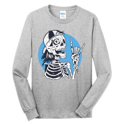 Skeleton Rock And Roll Cartoon Tall Long Sleeve T-Shirt