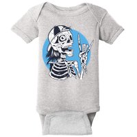 Skeleton Rock And Roll Cartoon Baby Bodysuit