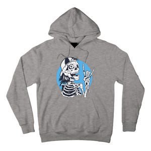 Skeleton Rock And Roll Cartoon Tall Hoodie