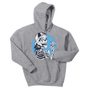 Skeleton Rock And Roll Cartoon Kids Hoodie