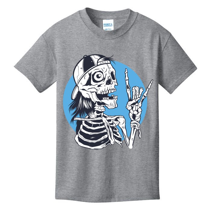 Skeleton Rock And Roll Cartoon Kids T-Shirt