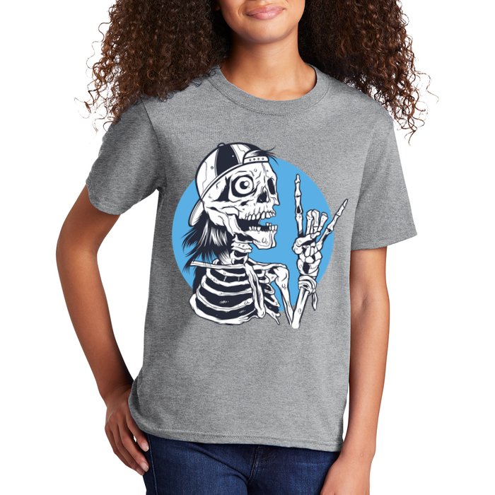 Skeleton Rock And Roll Cartoon Kids T-Shirt