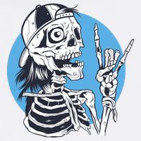 Skeleton Rock And Roll Cartoon Garment-Dyed Sweatshirt