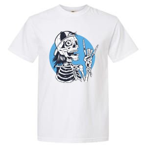 Skeleton Rock And Roll Cartoon Garment-Dyed Heavyweight T-Shirt