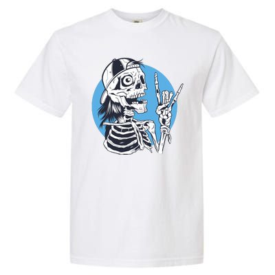 Skeleton Rock And Roll Cartoon Garment-Dyed Heavyweight T-Shirt