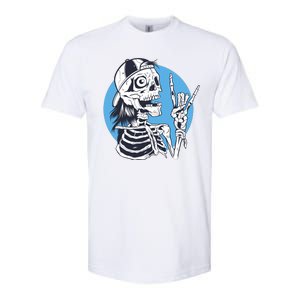 Skeleton Rock And Roll Cartoon Softstyle CVC T-Shirt