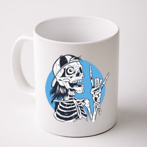 Skeleton Rock And Roll Cartoon Coffee Mug