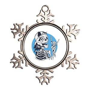 Skeleton Rock And Roll Cartoon Metallic Star Ornament