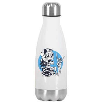 Skeleton Rock And Roll Cartoon Stainless Steel Insulated Water Bottle