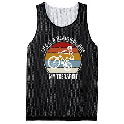 Skeleton Riding A Bicycle Life Is A Beautiful Bicycling Mesh Reversible Basketball Jersey Tank