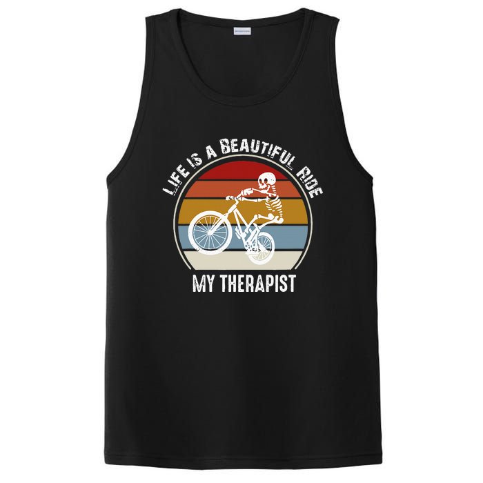 Skeleton Riding A Bicycle Life Is A Beautiful Bicycling PosiCharge Competitor Tank