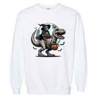 Skeleton Riding A Mummy Dinosaur Trex Garment-Dyed Sweatshirt