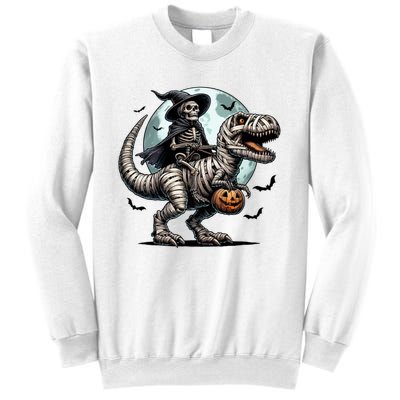 Skeleton Riding A Mummy Dinosaur Trex Sweatshirt