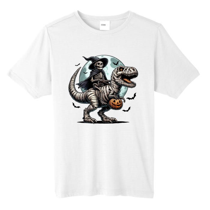 Skeleton Riding A Mummy Dinosaur Trex Tall Fusion ChromaSoft Performance T-Shirt