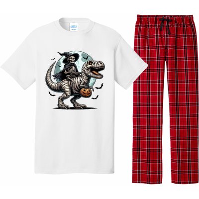 Skeleton Riding A Mummy Dinosaur Trex Pajama Set