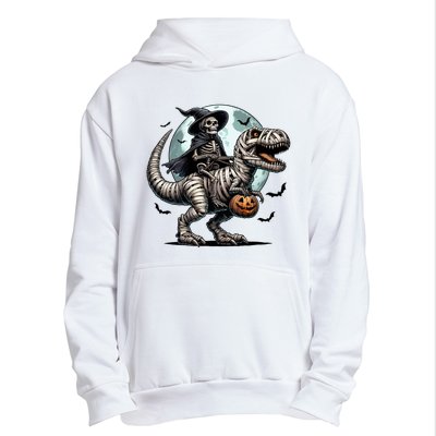 Skeleton Riding A Mummy Dinosaur Trex Urban Pullover Hoodie