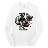 Skeleton Riding A Mummy Dinosaur Trex Tall Long Sleeve T-Shirt