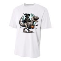 Skeleton Riding A Mummy Dinosaur Trex Performance Sprint T-Shirt