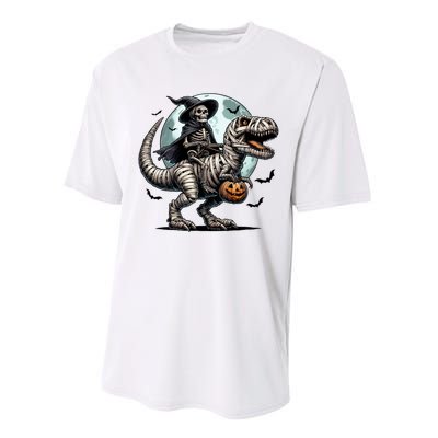 Skeleton Riding A Mummy Dinosaur Trex Performance Sprint T-Shirt