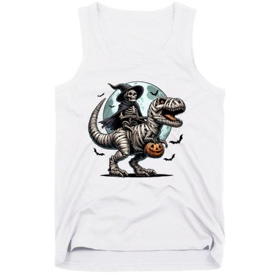 Skeleton Riding A Mummy Dinosaur Trex Tank Top