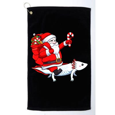 Santa Riding Axolotl Christmas Pajama Gifts Boys Golf Towel