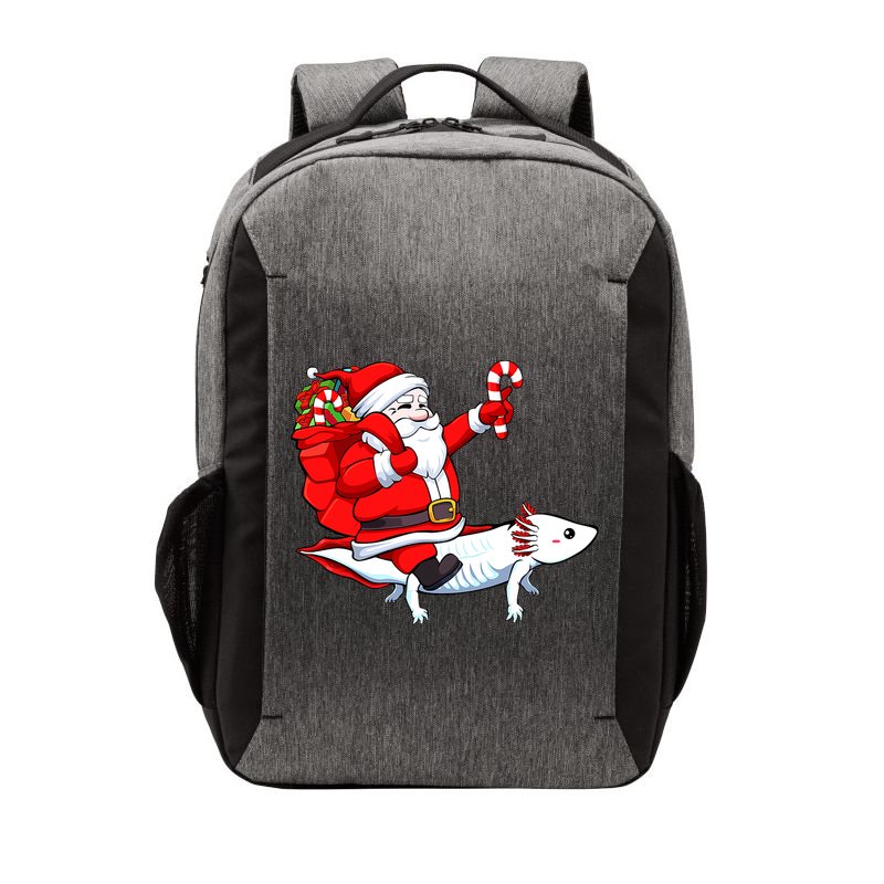 Santa Riding Axolotl Christmas Pajama Gifts Boys Vector Backpack