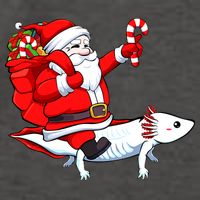 Santa Riding Axolotl Christmas Pajama Gifts Boys Vector Backpack