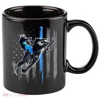 Snowmobile Riding American Flag 11oz C Handle Ceramic Mug