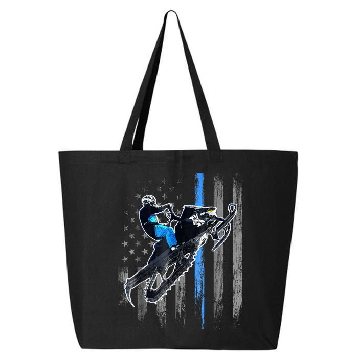 Snowmobile Riding American Flag 25L Jumbo Tote