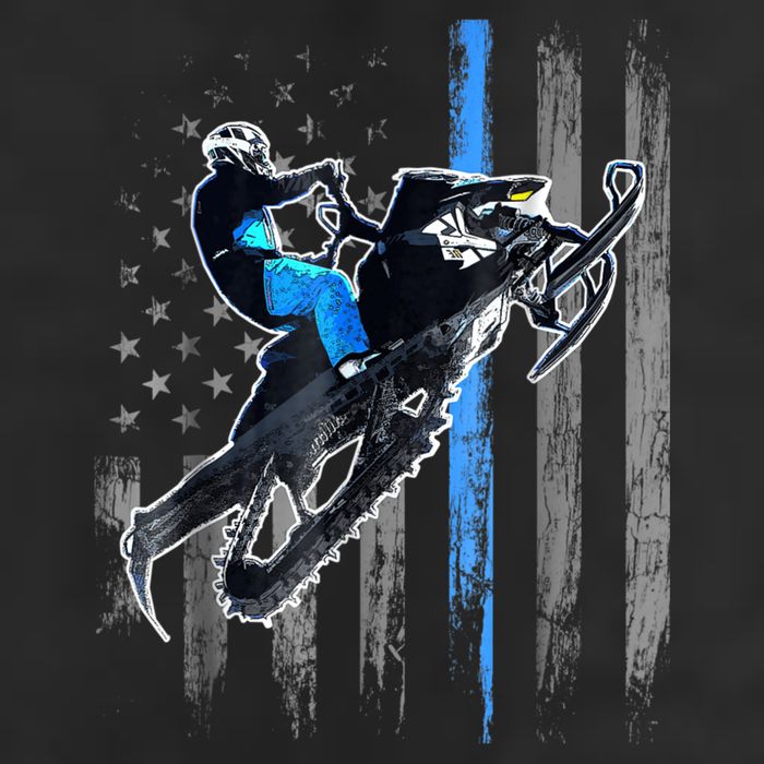 Snowmobile Riding American Flag 25L Jumbo Tote