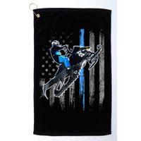 Snowmobile Riding American Flag Golf Towel