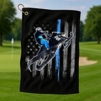 Snowmobile Riding American Flag Golf Towel