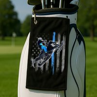 Snowmobile Riding American Flag Golf Towel