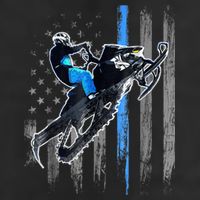 Snowmobile Riding American Flag Golf Towel