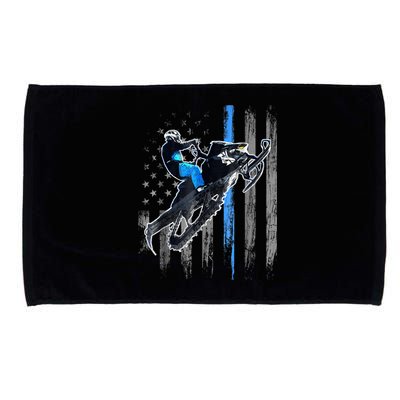 Snowmobile Riding American Flag Microfiber Hand Towel